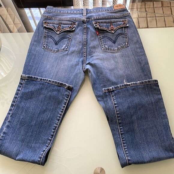 Levi’s 515 jeans 8 sc flip pockets boot cut medium blue wash stretchy - Picture 6 of 16